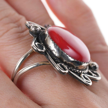 sz11 Vintage Native american red jasper ring