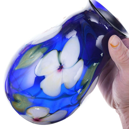 Charles Lotton (1935-2021) Multi-Flora kobaltblaue Vase 1979