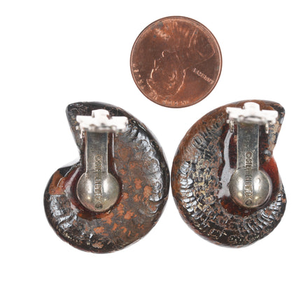 Stephen Dweck Sterling Ammonite Clip-on earrings