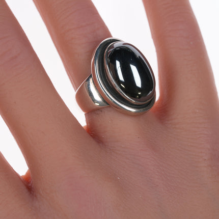 sz6 Harald Christian Nielsen for Georg Jensen Silver and Hematite ring 46A