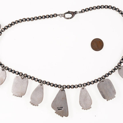 Bea Tom Navajo Spiny Oyster and Sterling Necklace