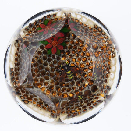 Adelmo (Delmo) Tarsitano (1921-1990) Lampwork Bee on Honeycomb Briefbeschwerer