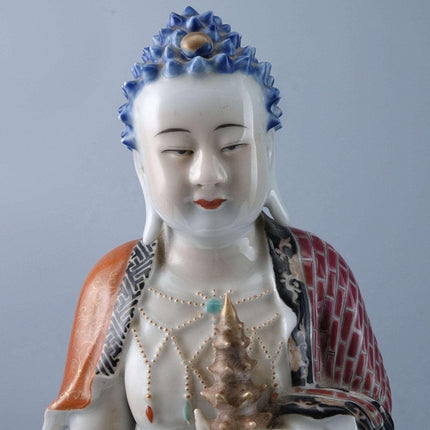 c1900 Chinese Famille Rose Antique Porcelain Medicine Buddha