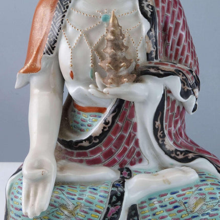 c1900 Chinese Famille Rose Antique Porcelain Medicine Buddha