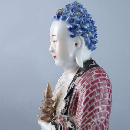 c1900 Chinese Famille Rose Antique Porcelain Medicine Buddha