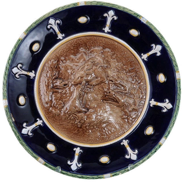 1851 Minton Majolica Charger with  scene