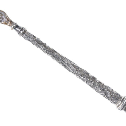 Antique Sterling Judaica Yad Torah Pointer with Agate handle