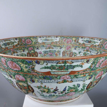 Republic Period Chinese Famille Rose Medallion Punch Bowl