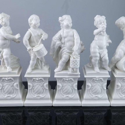 Nymphenburg Blanc de Chine Allegorical Figure Set