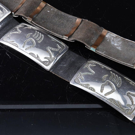 33-36" Hopi Sterling silver Overlay Style Concho belt