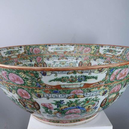 Republic Period Chinese Famille Rose Medallion Punch Bowl