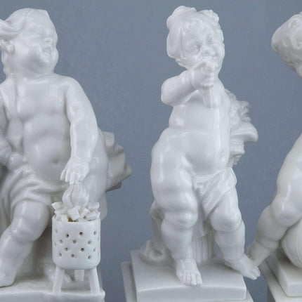 Nymphenburg Blanc de Chine Allegorical Figure Set