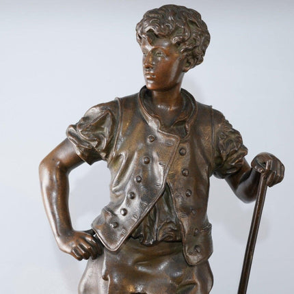20" Eutrope Bouret (1833-1906) Französische Bronzeschmiedskulptur „Le Travail“