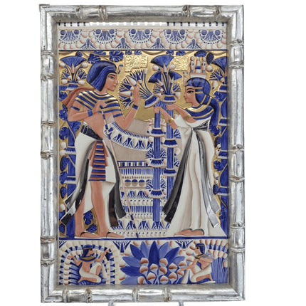 Boehm Egyptian Revival Egypt Salutes 1976 Bicentennial Large Porcelain Plaque