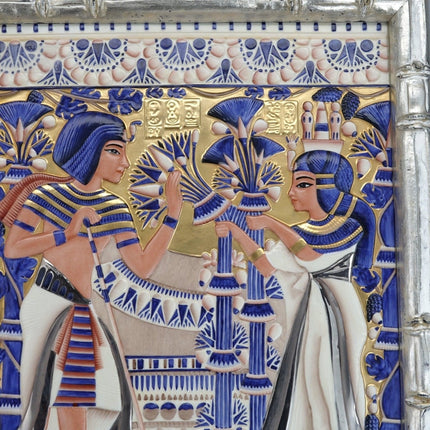 Boehm Egyptian Revival Egypt Salutes 1976 Bicentennial Large Porcelain Plaque