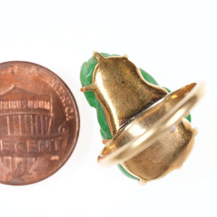 Antiker chinesischer Jadeit-Ring aus 18 Karat Gold