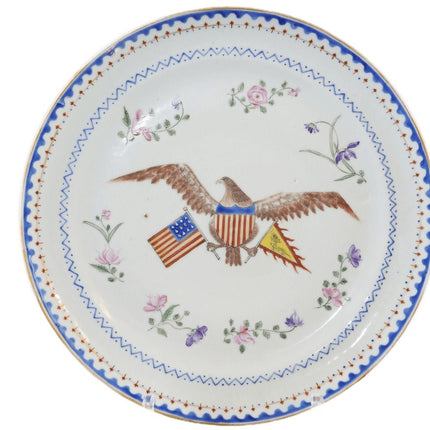 c1800 Chinese Export for American Market Patriotic plate with Great seal and Chi