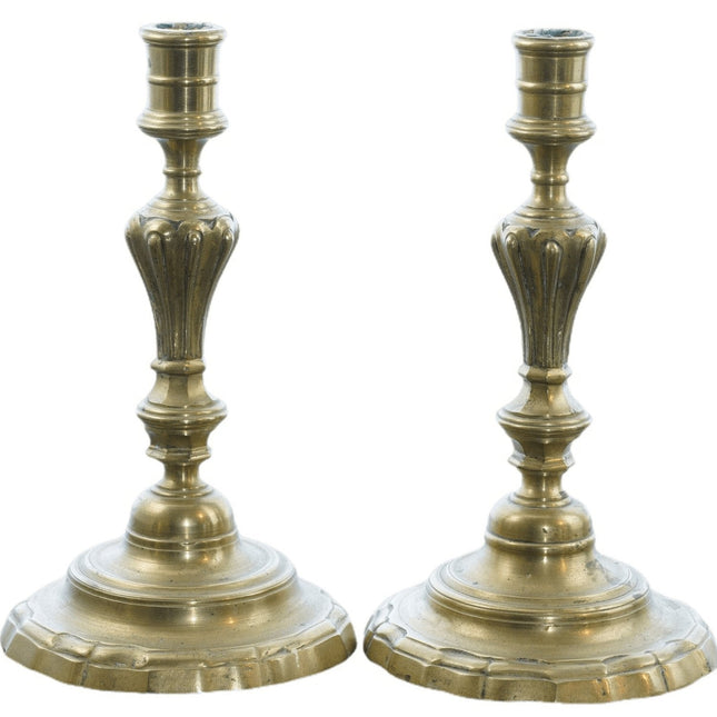 c1730 18th Century Brass Candlesticks
