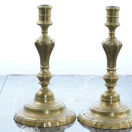 c1730 18th Century Brass Candlesticks