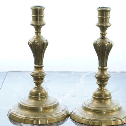 c1730 18th Century Brass Candlesticks