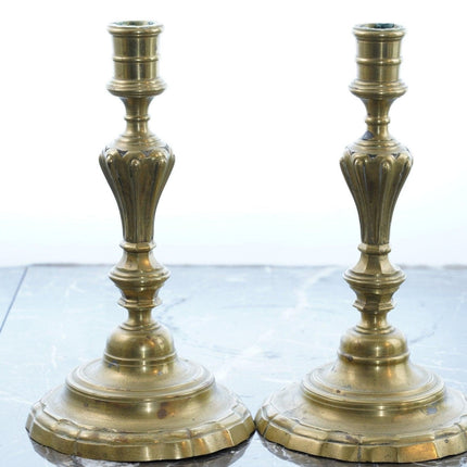 c1730 18th Century Brass Candlesticks