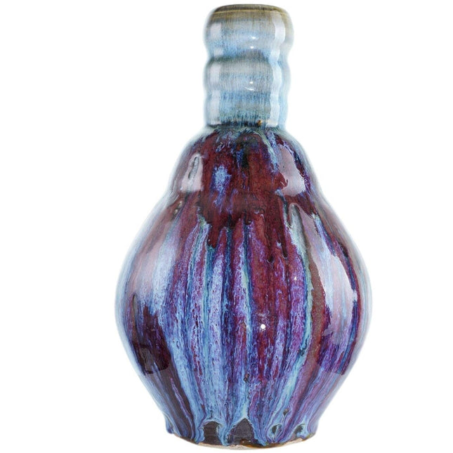 12 英寸高哈丁黑色（1912-2004）德克萨斯工作室艺术陶器花瓶，采用最好的中国火焰釉，形状令人难以置信
