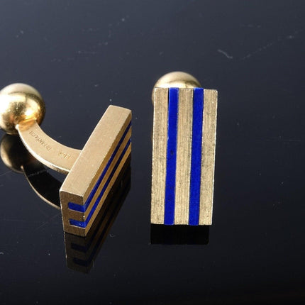 1950's Tiffany 18K Gold and Lapis Cufflinks