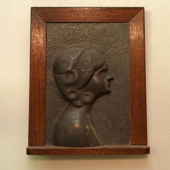 c1900 Michigan State University Morill Hall Wall Plaque Lead/Pewter Relief Bust