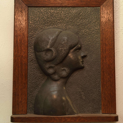 c1900 Michigan State University Morill Hall Wall Plaque Lead/Pewter Relief Bust