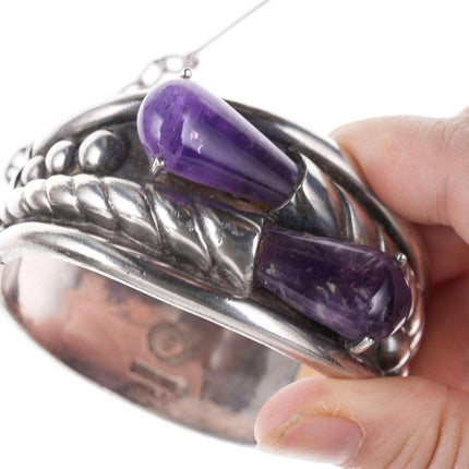 c1940's William Spratling(1900-1967) Taxco Sterling and amethyst bangle