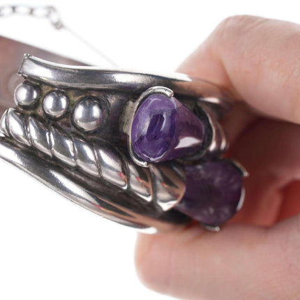c1940's William Spratling(1900-1967) Taxco Sterling and amethyst bangle