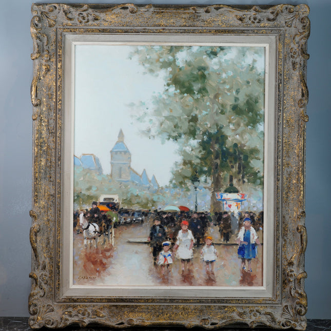 André Gisson (1921-2003) Impressionism Parisian Scene oil on canvas