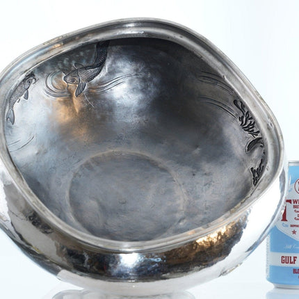 Antique Japanese Pure Silver Cachepot/fish bowl planter