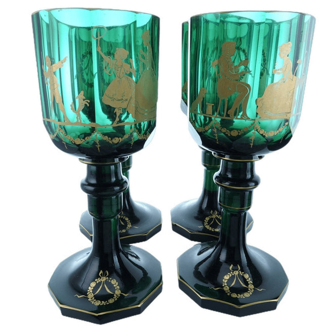 c1840 Russian Imperial Glass Goblet set