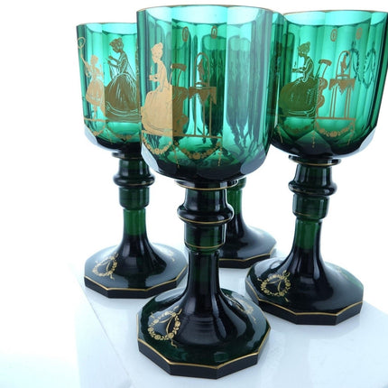 c1840 Russian Imperial Glass Goblet set