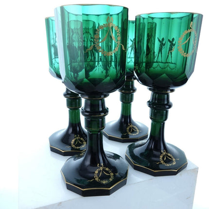 c1840 Russian Imperial Glass Goblet set