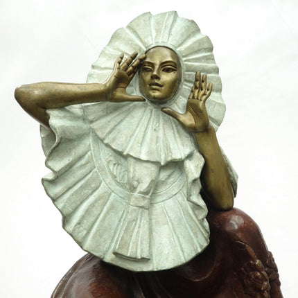 20.5" 1991 Victor Gutierrez Polychromed Bronze Sculpture Number 1-15