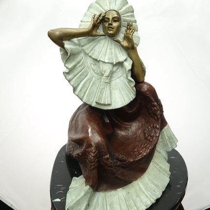 20.5" 1991 Victor Gutierrez Polychromed Bronze Sculpture Number 1-15