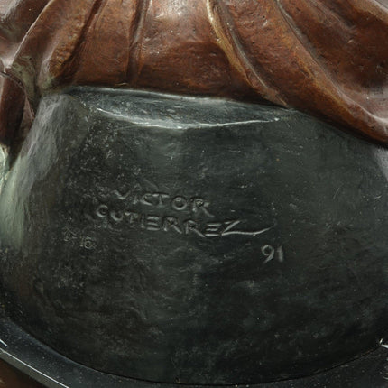 20,5" 1991 Victor Gutierrez polychromierte Bronzeskulptur Nummer 1-15