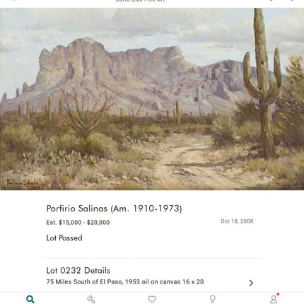 Porfirio Salinas (1910–1973) Big Bend Texas/Mexiko Landschaft südlich von El Paso