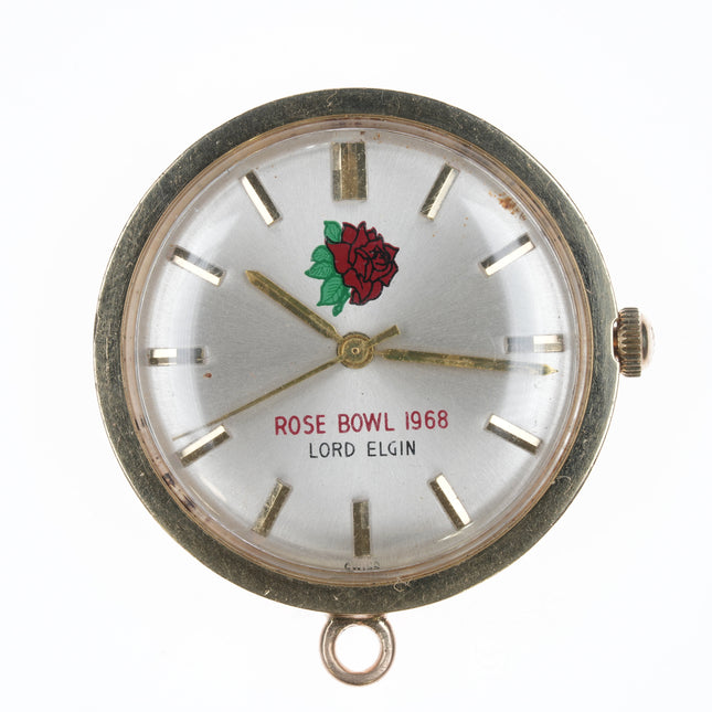 14k Gold Automatic 1968 Rose Bowl Lord Elgin Pocket watch
