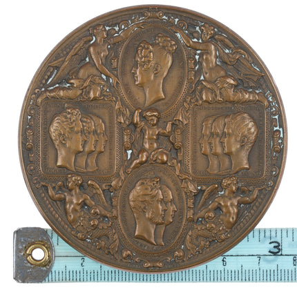 Antique Louis Philippe I Marie Amelie Reine Bronze Medallion