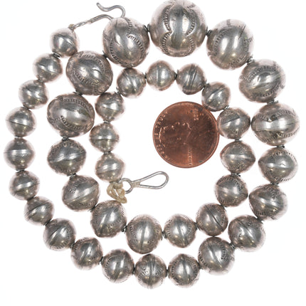 Collar de perlas Navajo vintage de 17" 9 mm-17 mm