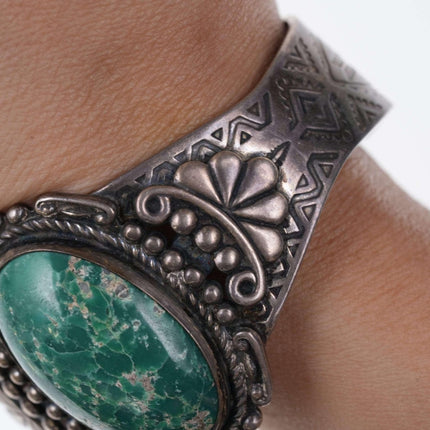 Maisels Fred Harvey Era Native American Sterling/Turquoise Cuff Bracelet i