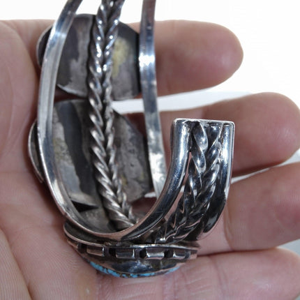 6 5/8" Vintage Old Pawn Navajo Manschettenarmband aus Sterlingsilber und Türkis