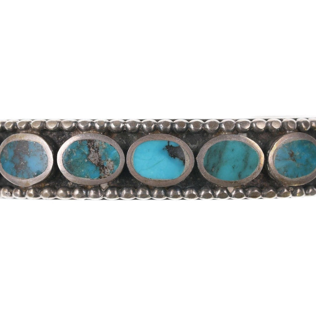 Sturdy Vintage Native American Turquoise Sterling cuff bracelet