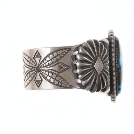 6,5" Navajo Calvin Martinez Hochwertiges Spinnennetz-Türkis-Armband