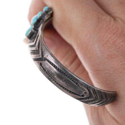 20's-30's Navajo Turquoise ingot silver cuff bracelet