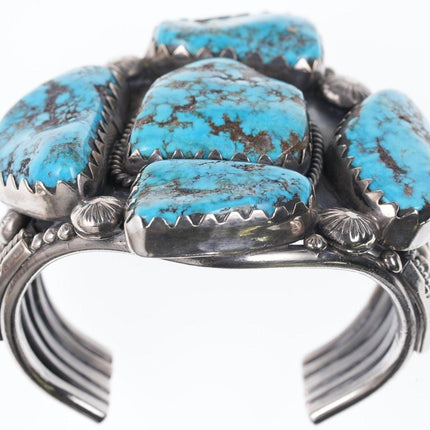 273.4 Gram Huge Vintage Native American Sterling/ Morenci turquoise cuff bracele