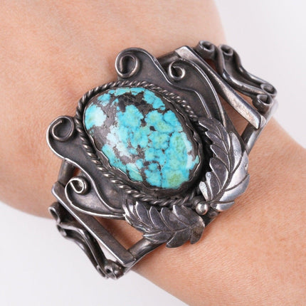 6.4" Vintage Navajo sterling and turquoise bracelet